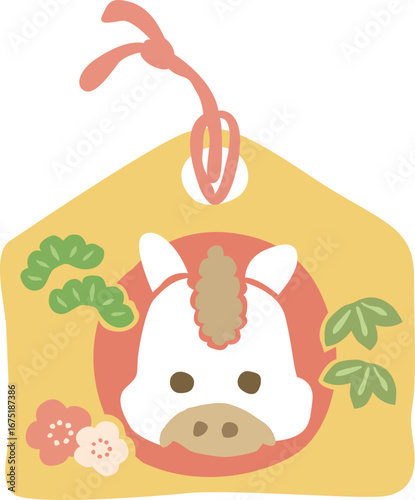 午年の絵馬イラスト　2026年賀状におすすめのかわいい干支の馬