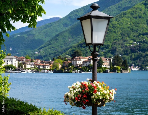 Wallpaper Mural Lakeside town with lamp post Torontodigital.ca