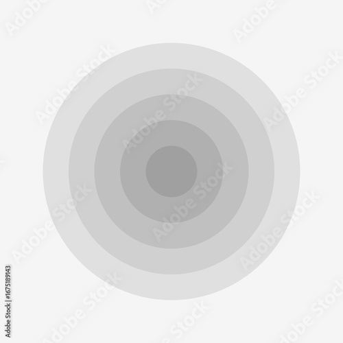 Minimalist concentric circle background in grayscale – abstract geometric vector design