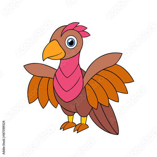 bird, cartoon, chicken, animal, rooster, vector, illustration, hen, turkey, farm, thanksgiving, feather, funny, nature, wing, eagle, poultry, character, fun, art, beak, cute, happy, parrot, drawing