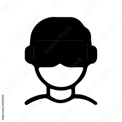 Silhouette of a person wearing virtual reality goggles