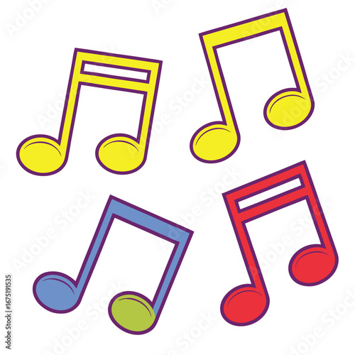 Colorful Musical Notes Floating in Harmony A Vibrant and Playful Illustration for Creative Projects