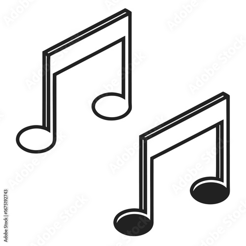 Isometric musical notes symbolizing creativity and harmony in music vector illustration for backgrounds and musical instrument concepts vector art design