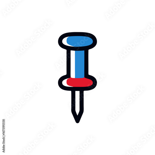 push pin isolated on white