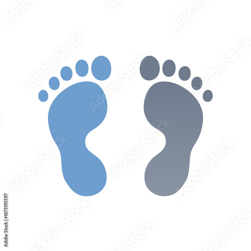 foot prints on white background