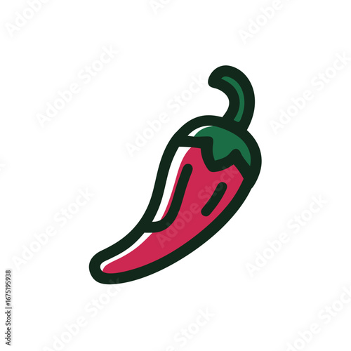 red hot chili pepper isolated on white