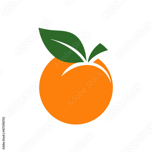 ripe orange with leaves