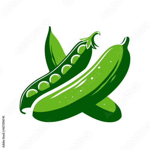 green peas on white background