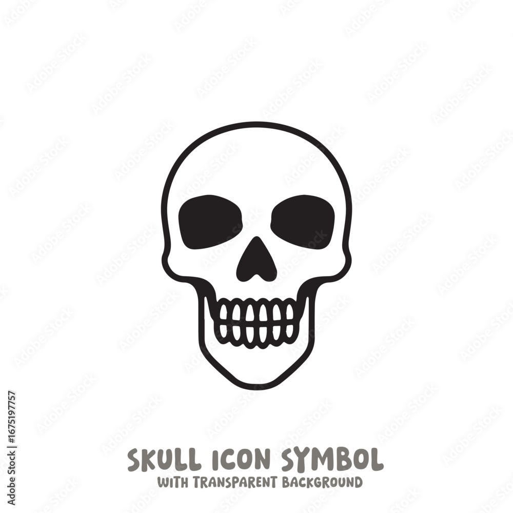 Fototapeta premium Skull Icon Symbol Vector Illustration in Black and White