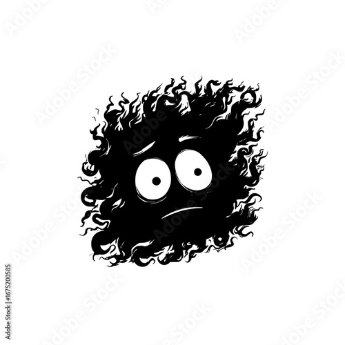 Scared Face Emoticons Inside Fire Illustration in Flat Vector for Emotional Content Design