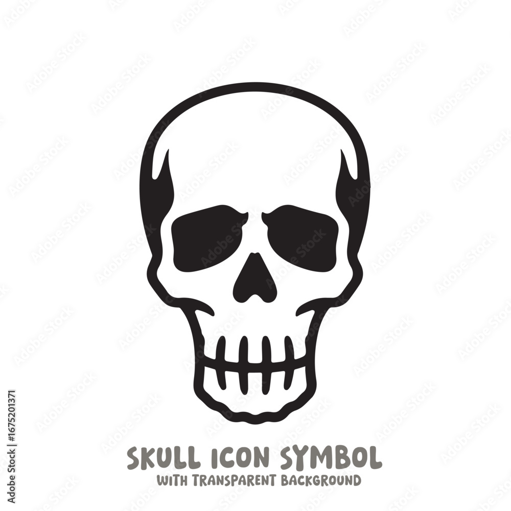 Fototapeta premium Skull Icon Symbol Vector Illustration in Black and White