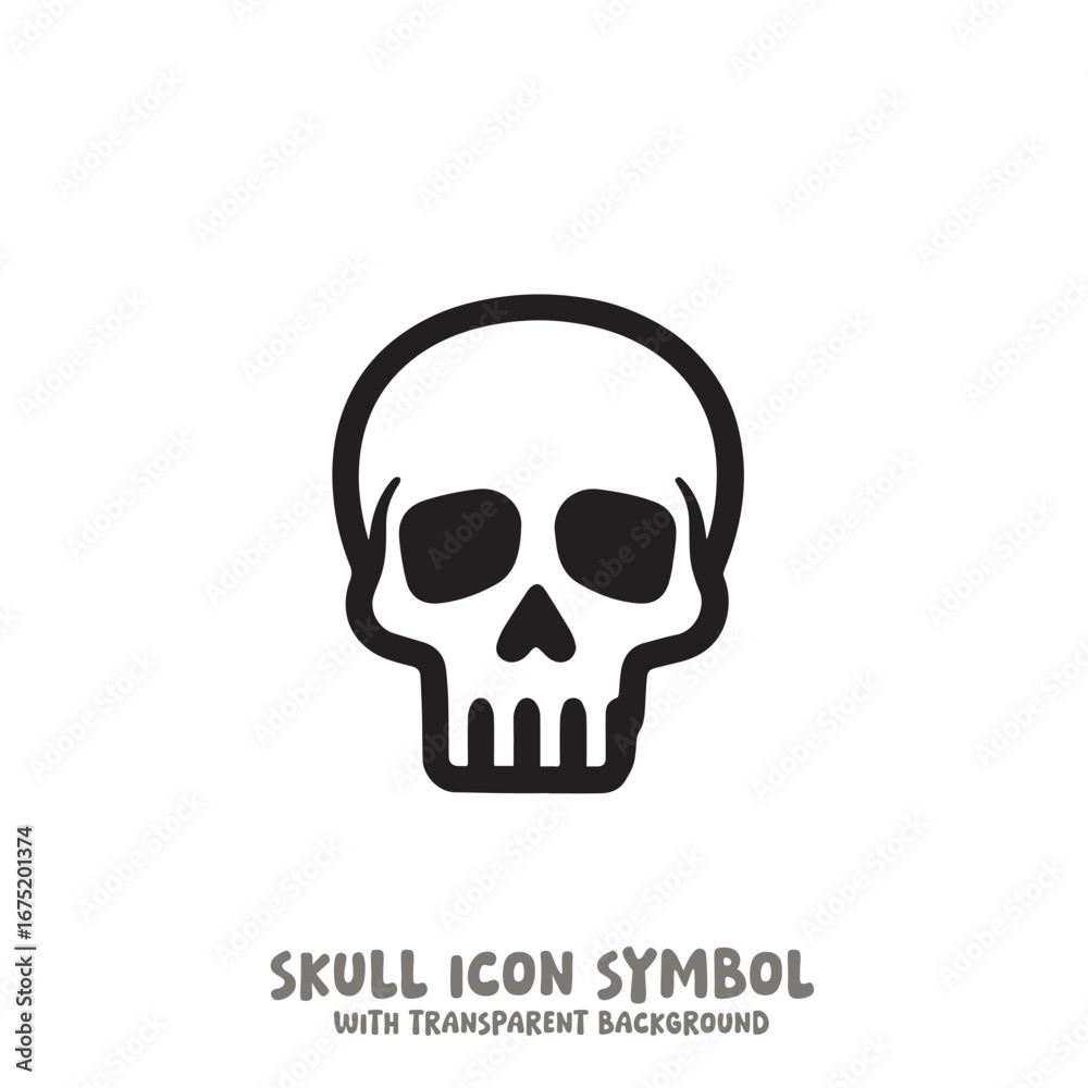 Fototapeta premium Skull Icon Symbol Vector Illustration in Black and White