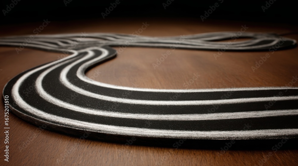 Fototapeta premium A black and white striped rug showcasing modern design elements and patterns for contemporary interior spaces
