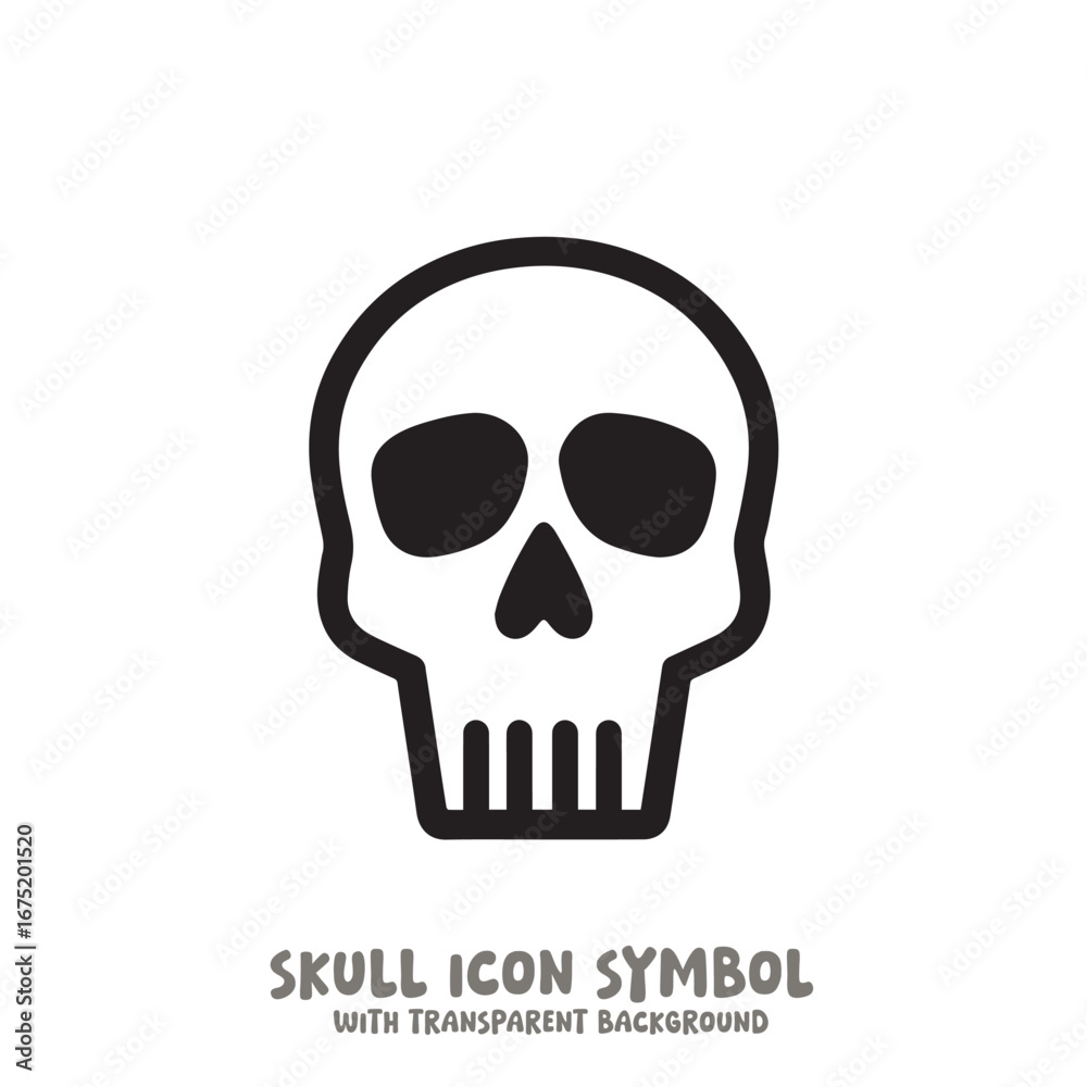 Fototapeta premium Skull Icon Symbol Vector Illustration in Black and White