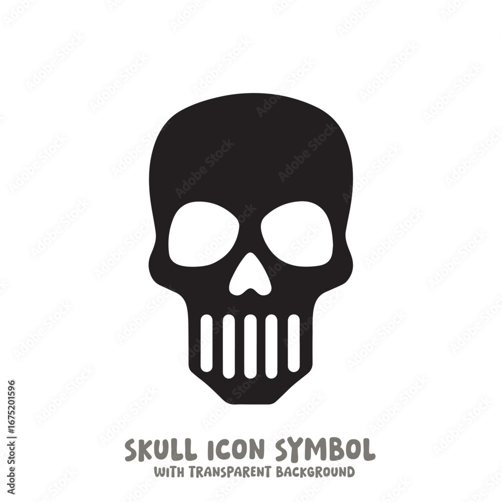 Fototapeta premium Skull Icon Symbol Vector Illustration in Black and White