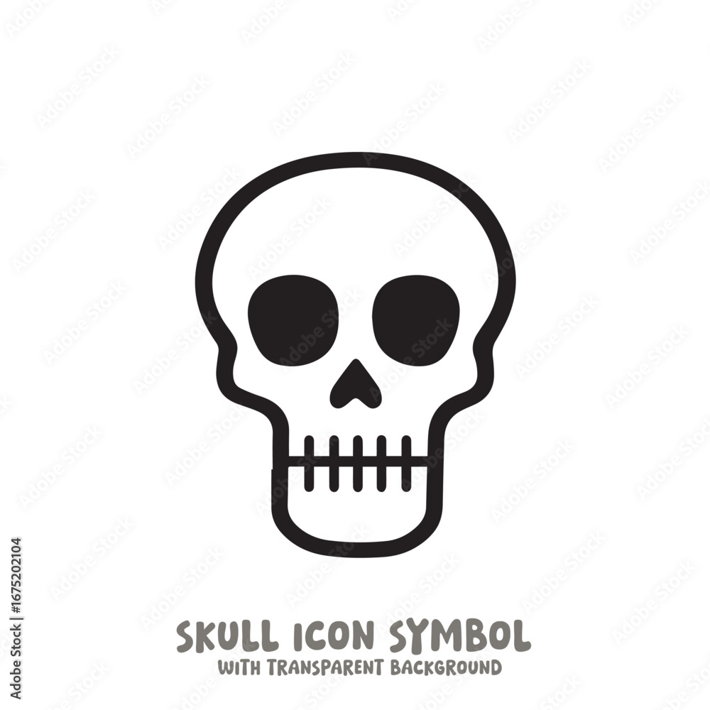Fototapeta premium Skull Icon Symbol Vector Illustration in Black and White