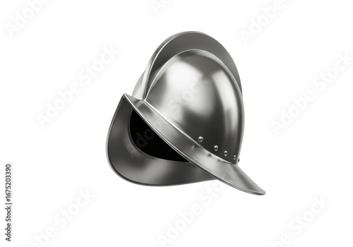 Fotografie Isolated conquistador morion helmet from history, Renaissance era armor, old hea