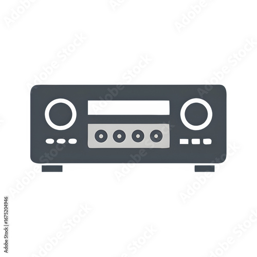 Stereo receiver icon vector illustration, audio amplifier and tuner symbol for app and web ui design  