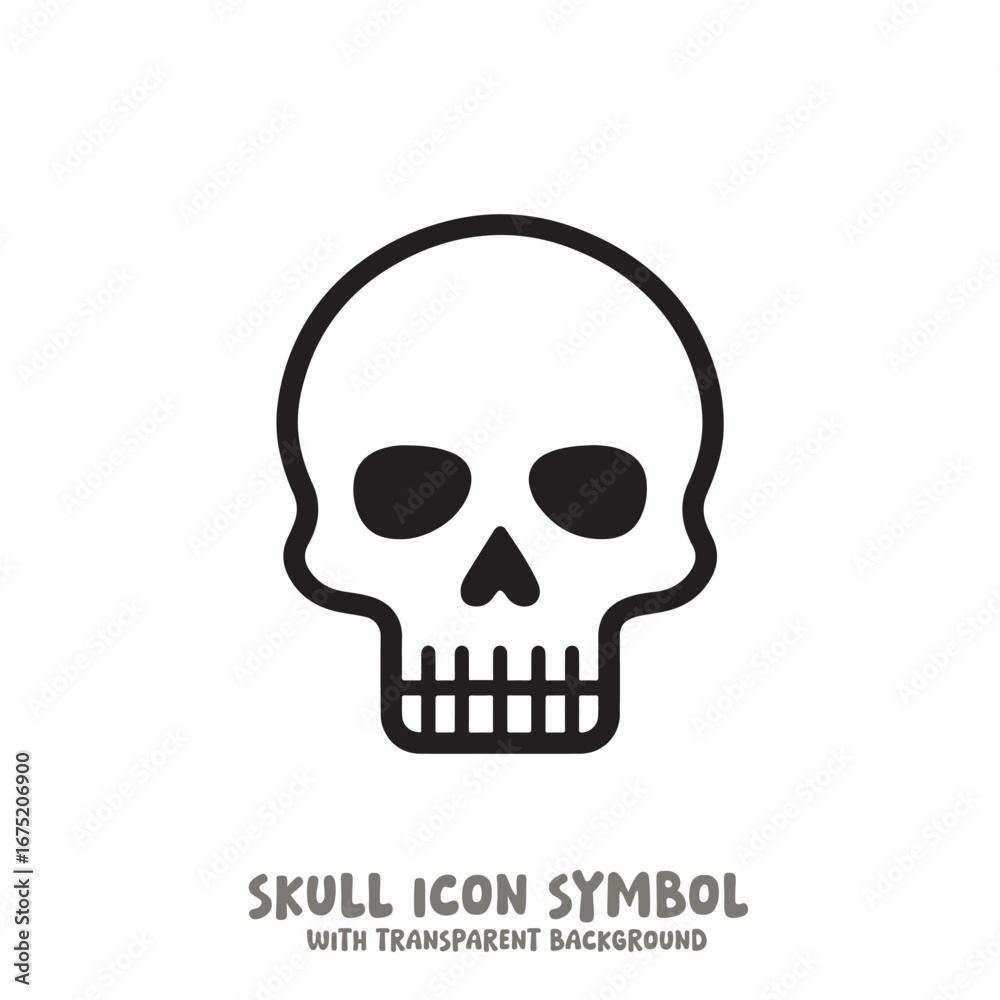 Fototapeta premium Skull Icon Symbol Vector Illustration in Black and White