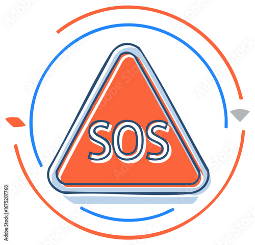 SOS message symbol, distress signal, need help icon