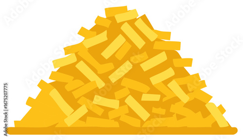 Abstract vector illustration of a large heap of bright yellow grated cheese