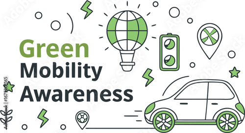 World Sustainable Transport Day Design. International Transport Awareness Illustration. Sustainable Mobility Awareness Poster. Green Transport Celebration Clipart. Eco Friendly Transport Awareness Art