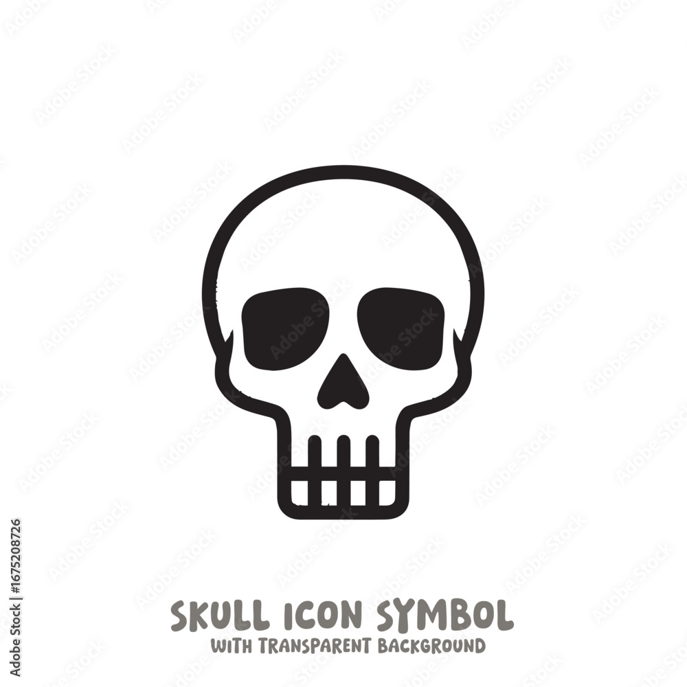 Fototapeta premium Skull Icon Symbol Vector Illustration in Black and White