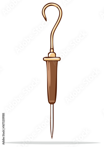 Cartoon Pirate Hook Hand with Needle Point Accessory