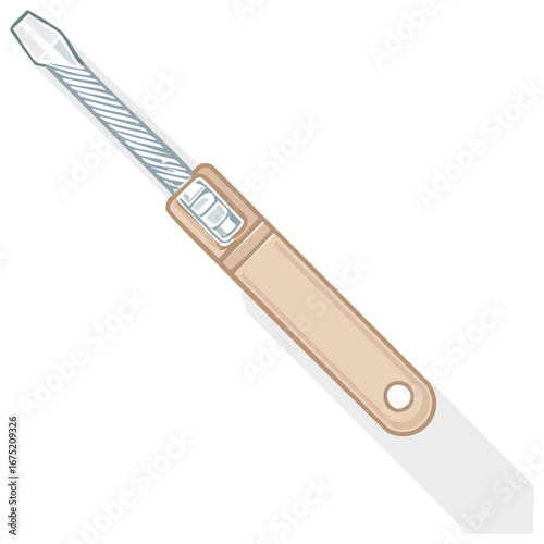 Single Flathead Screwdriver Close Up Detail Tool
