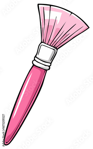 Pink Cosmetic Brush: Beauty Application, Skincare and Makeup Tool
