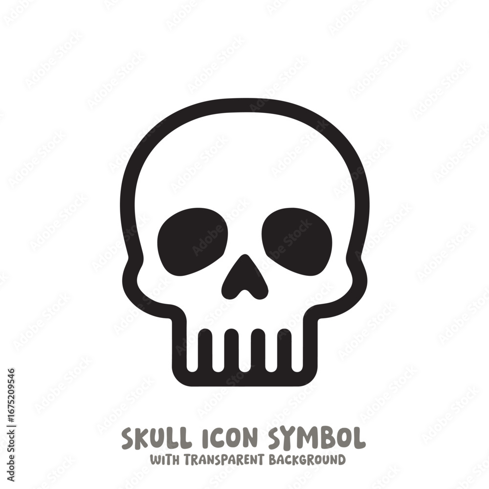 Fototapeta premium Skull Icon Symbol Vector Illustration in Black and White