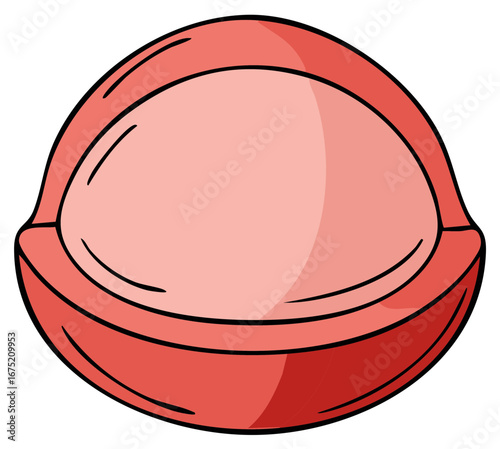 Stylized graphic illustration of human female uterus organ for reproductive health education