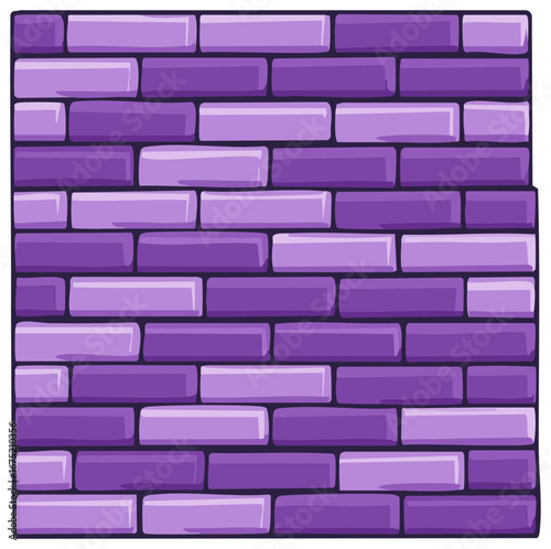 Textured purple brick wall pattern seamless background illustration