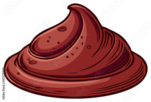 Swirl of Rich Chocolate Mousse Dessert with a Textured Surface