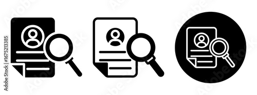Background Check Icon Collection Glyph & Mixed Style