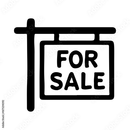 Simple black and white for sale real estate sign