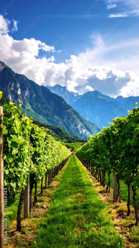 Fototapeta premium Alpine Vineyard Landscape