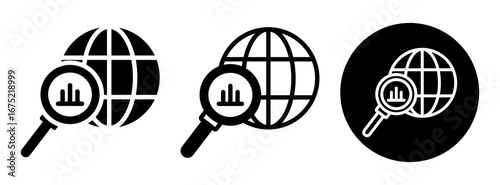 Global Analysis Icon Collection Glyph & Mixed Style