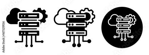 Cloud Server Icon Collection Glyph & Mixed Style