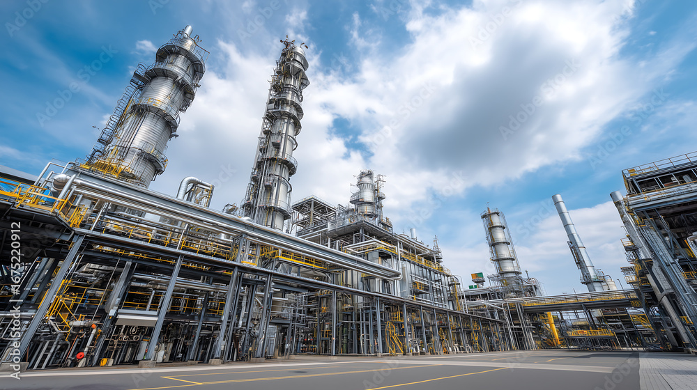 Fototapeta premium Ethylene plant industrial structure, concept of chemical industry 