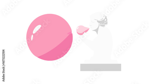 Bubble gum blowing pink bubblegum popping bubble fun kids childhood sweet treat dessert party celebration 100