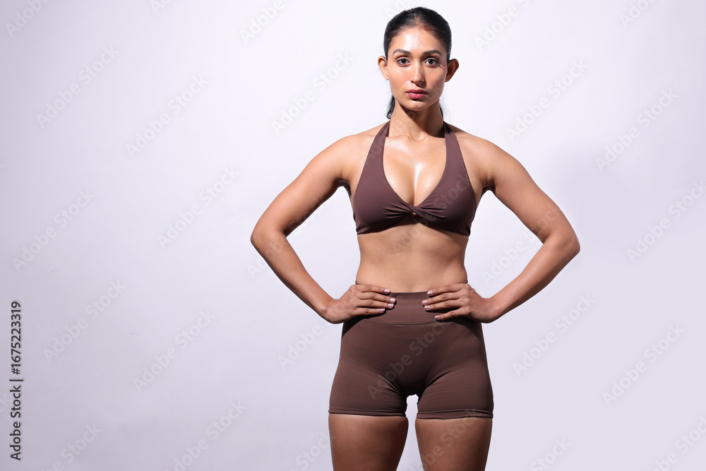 Fototapeta premium Slim Woman Posing In Front Of The Camera