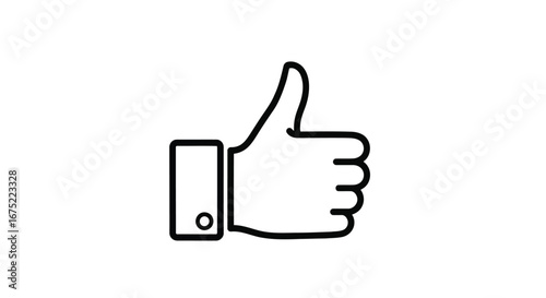 Vector illustration of thumb up gesture, a symbol of approval and agreement