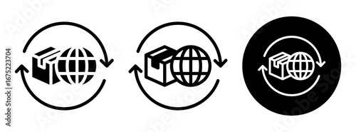 Worldwide Shipping Icon Collection Glyph & Mixed Style