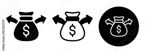 Expenses Icon Collection Glyph & Mixed Style