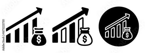 Economy Growth Icon Collection Glyph & Mixed Style