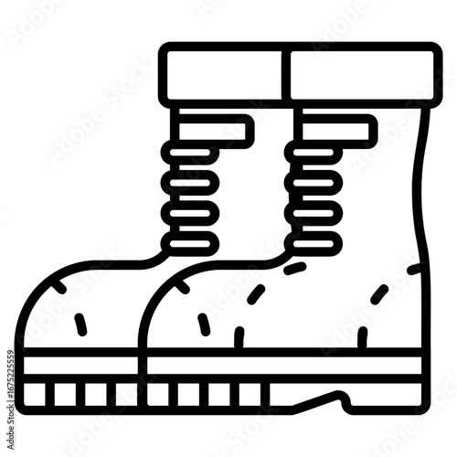 Boots vector icon. Adventure icon line style. perfect use for logo, presentation, website, and more. modern icon design outline style 