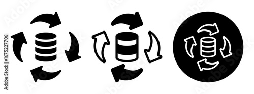 Refresh Data Icon Collection Glyph & Mixed Style