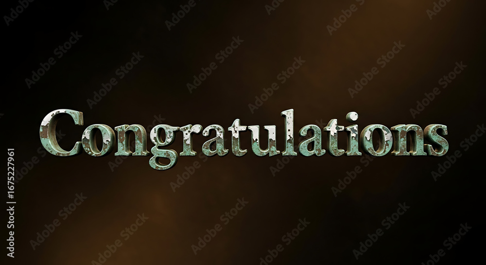 Naklejka premium Text art with the word congratulations in a metallic texture