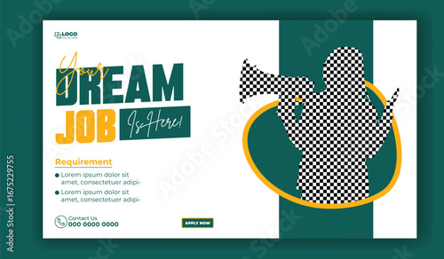 Graphic design announcing new team member with a silhouette and bold text saying on our team